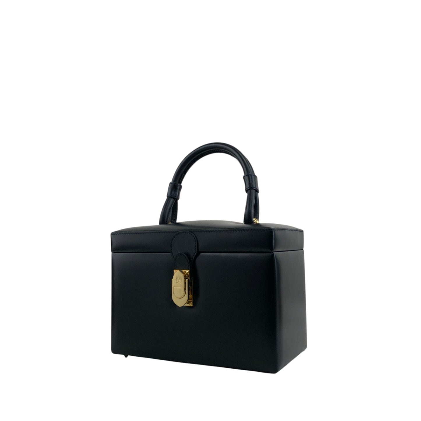 LOEWE Anagram Handbag Vanity bag Navy Vintage kwwgaf