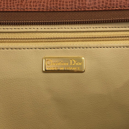 Christian Dior CD Logo Handbag Totebag Brown Vintage 3xpns8