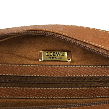 LOEWE Logo Embossed Handbag Boston bag Brown Vintage u2gt6p