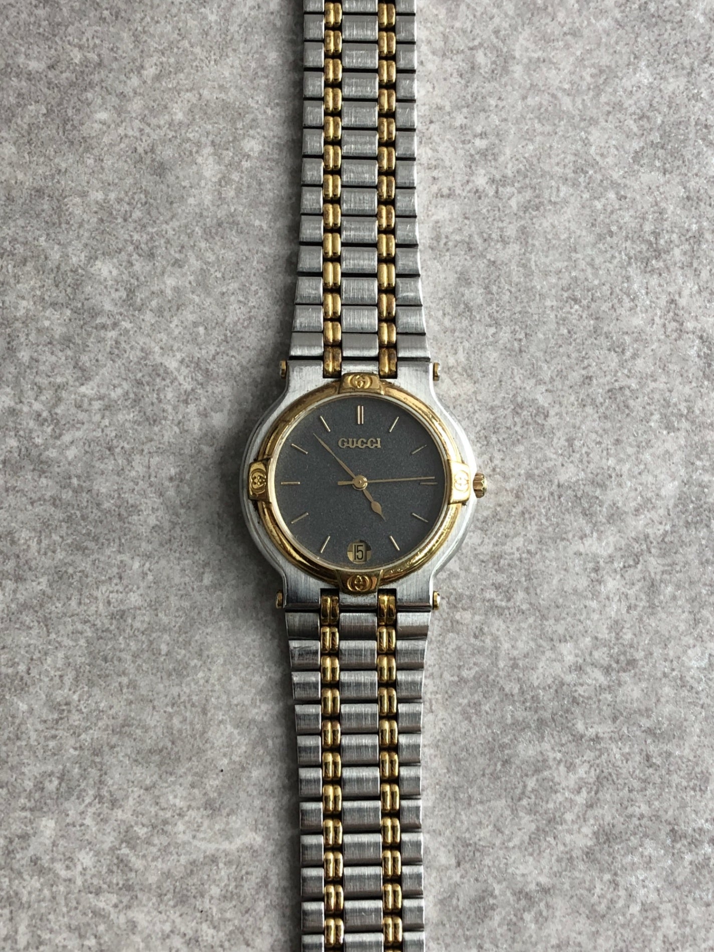GUCCI Watch Silver×Gold 9000M Vintage xs8zww