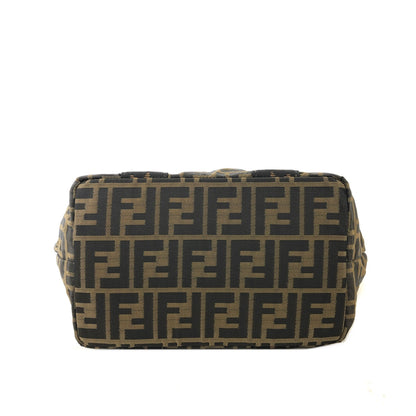 FENDI Zucca Logo Motif Jacquard Handbag Brown Vintage bczppj