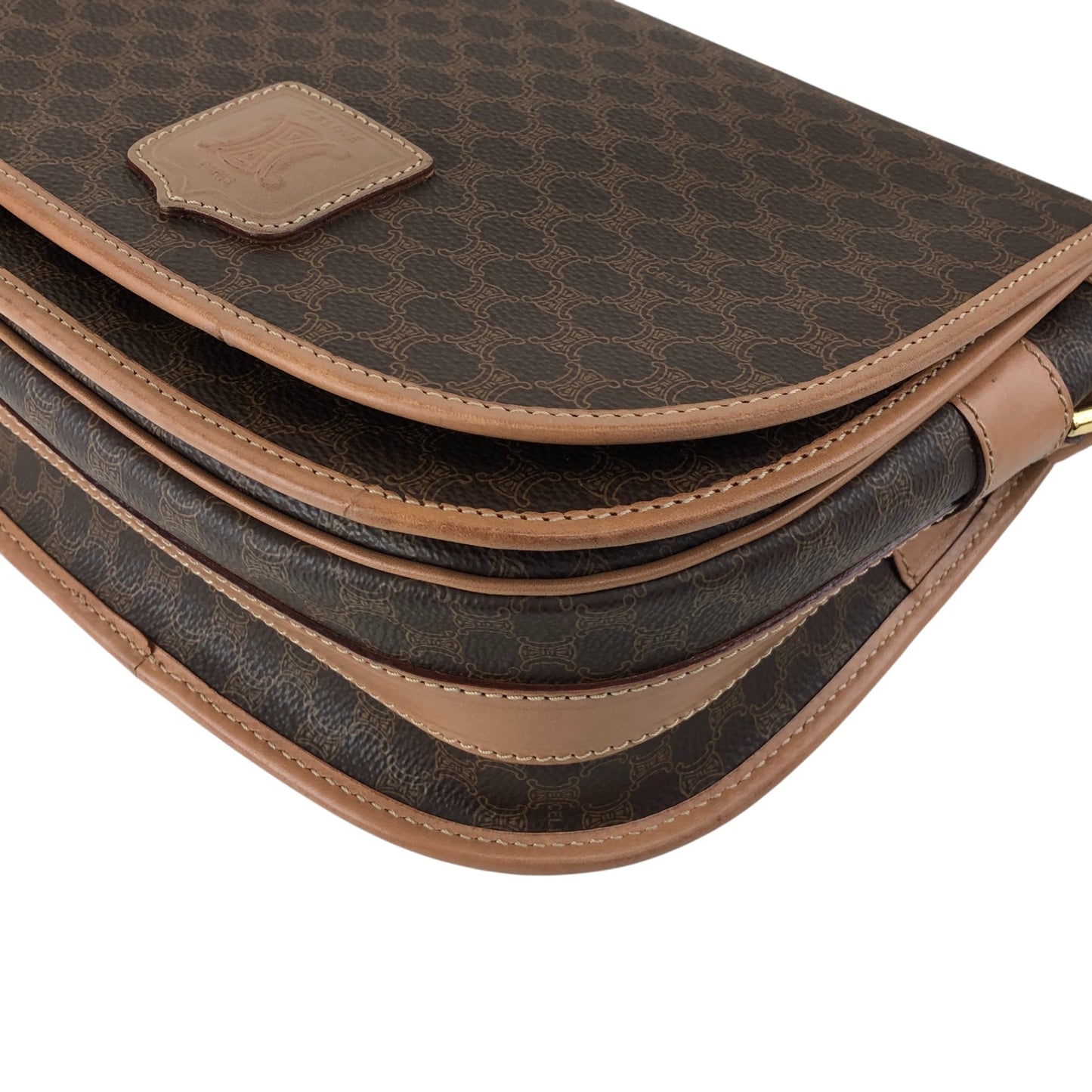 CELINE Macadam Blason Shoulder bag Brown Vintage mgt7zs