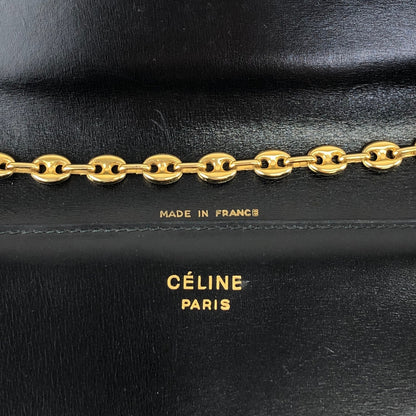 CELINE Triomphe Chain Shoulder bag Black Vintage hd5spn