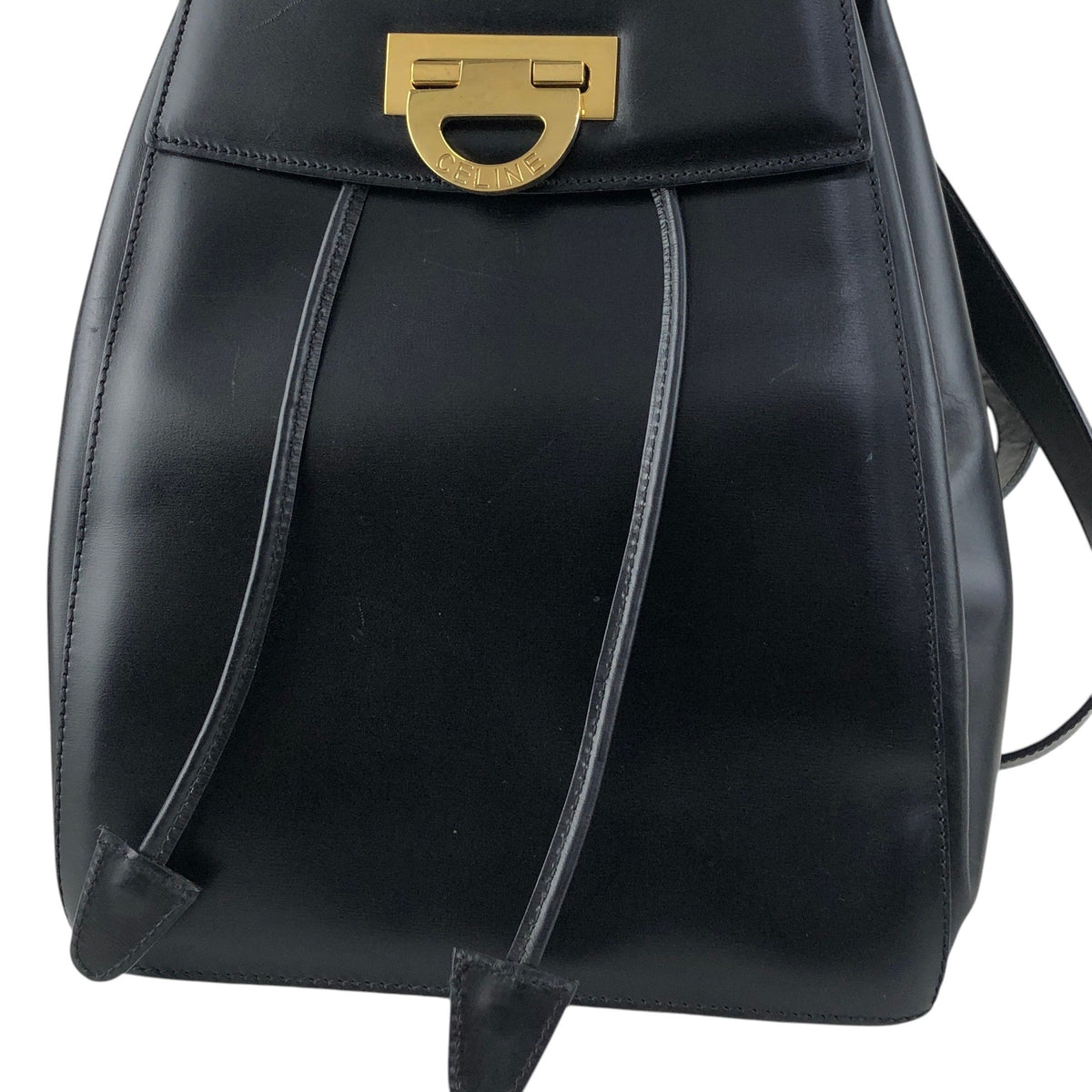 CELINE Gancini Backpack Black Vintage 6s3thv