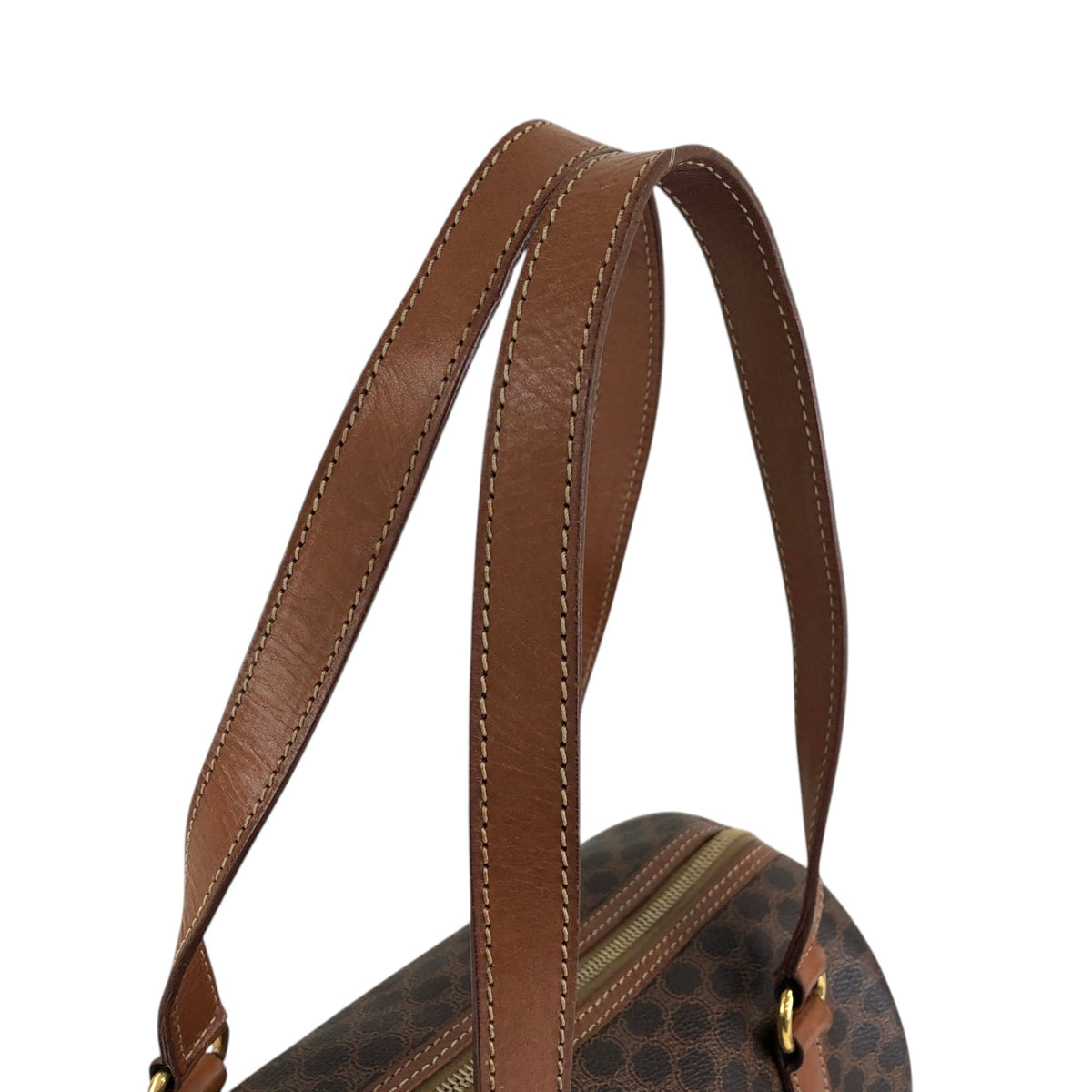 CELINE Macadam Blason Handbag Brown Vintage d6ntg2
