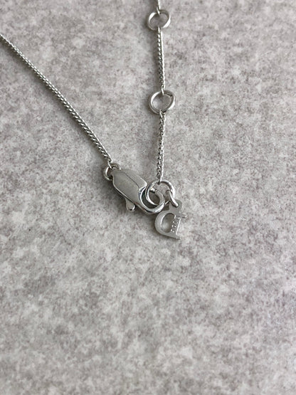 Christian Dior Logo Necklace White Vintage ncud5k