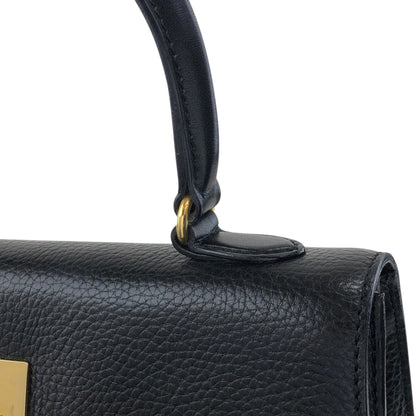 CELINE Gancini Handbag Black Vintage b8e6px