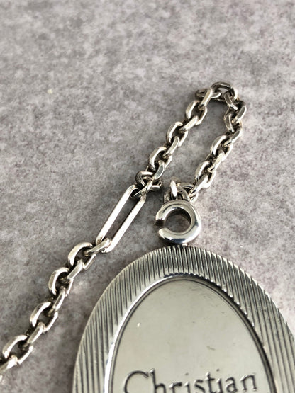 Christian Dior Logo Motif Charm Silver Vintage adxprv