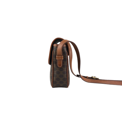 CELINE Macadam Blason Shoulder bag Brown Vintage 2mumnz
