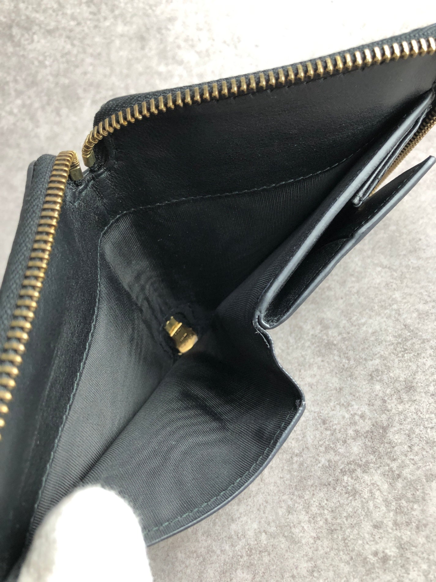 Christian Dior Logo Folded Wallet Black Vintage yutziu