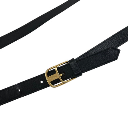 Yves Saint Laurent YSL Logo Stitch Shoulder bag Black Vintage n8ts56