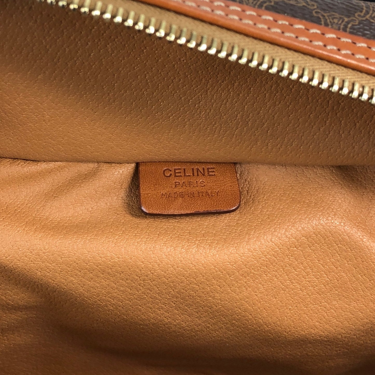 CELINE Macadam Blason Two-way Handbag Shoulder bag Vanity bag Brown Vintage 2h745p