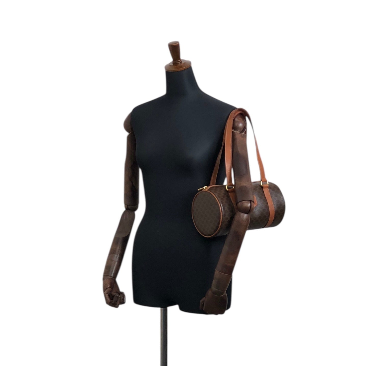 CELINE Macadam Blason Handbag Brown Vintage vkp6jp