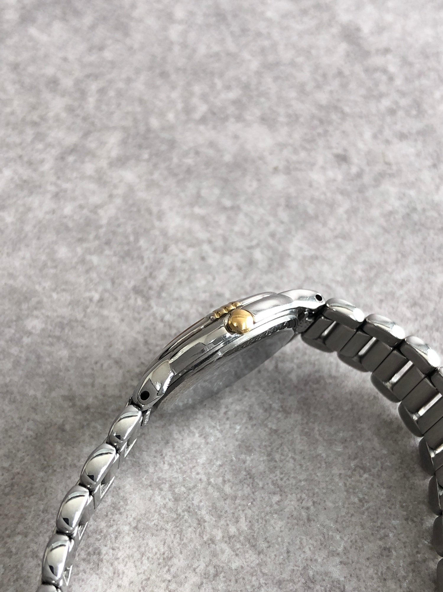Yves Saint Laurent YSL Logo Quartz Watch Silver×Navy 5930-F91474