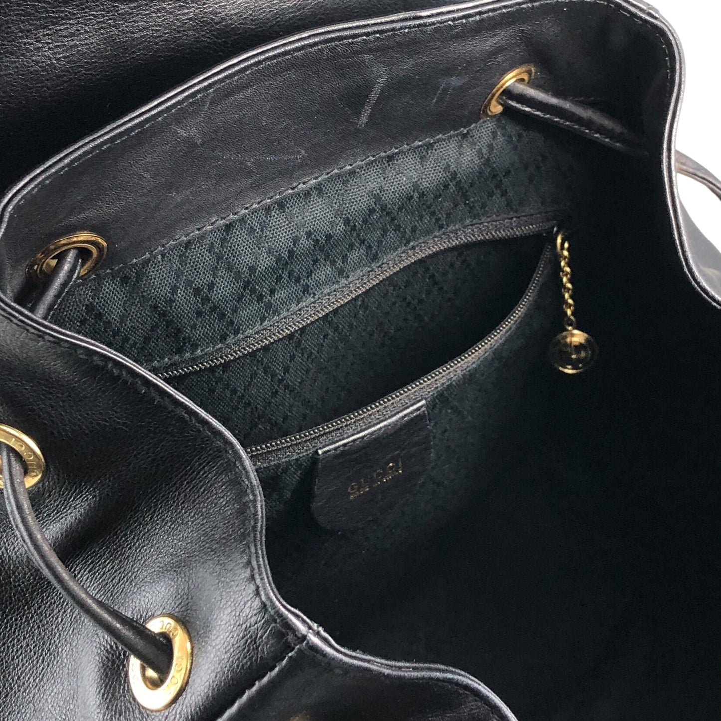 GUCCI Bamboo Backpack Black Vintage 38shhu