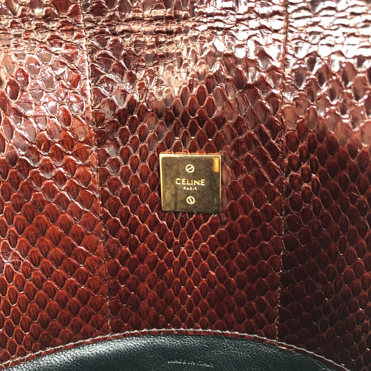 CELINE Two-way Handbag Chain Shoulder bag Brown Vintage 2b68me