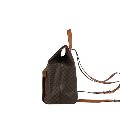 CELINE Macadam Triomphe Flap Backpack Brown Vintage mesz66