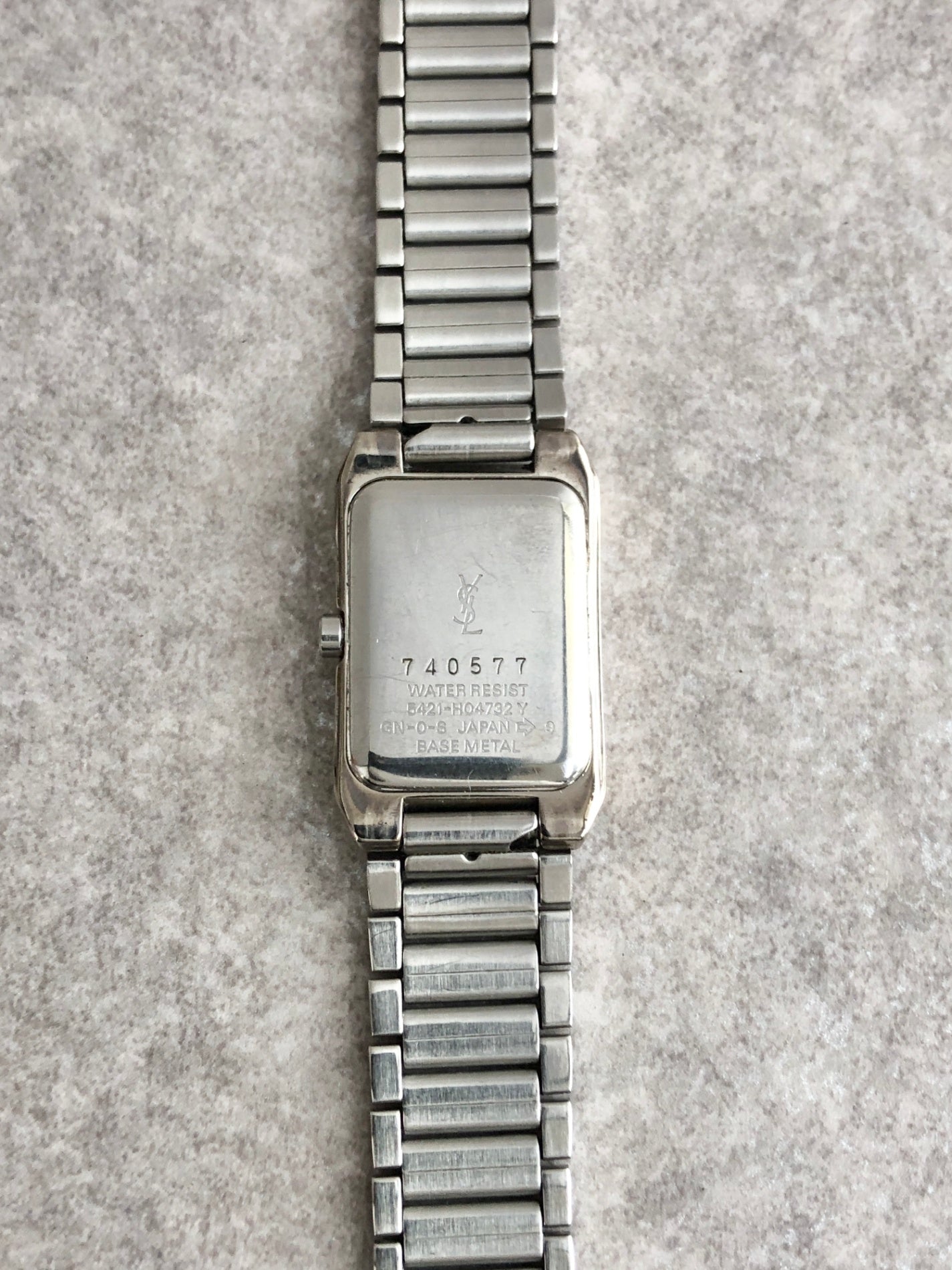 Yves Saint Laurent YSL Logo Quartz Watch Silver 5421-Ｈ04732Y Vintage x746s6