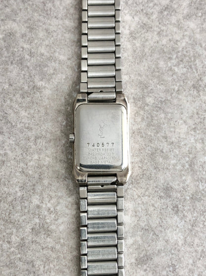 Yves Saint Laurent YSL Logo Quartz Watch Silver 5421-Ｈ04732Y Vintage x746s6