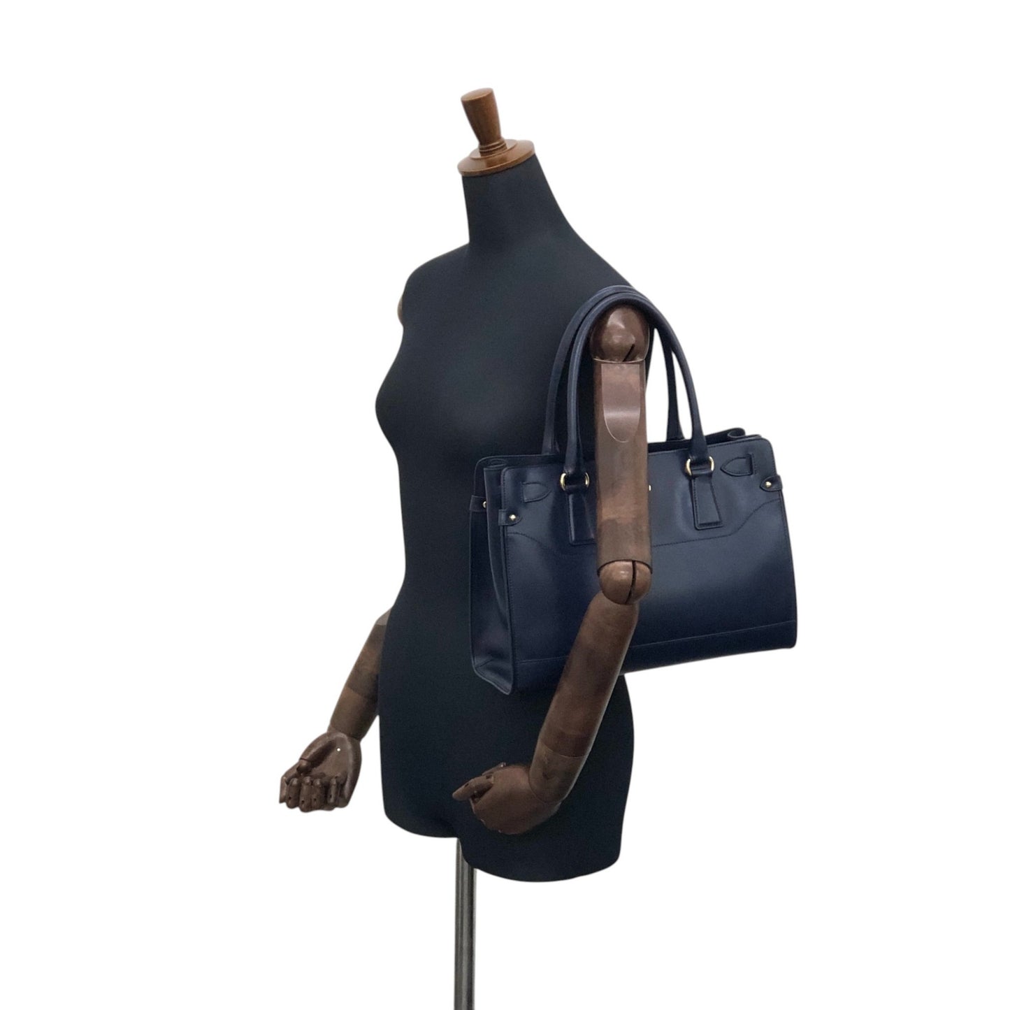 Salvatore Ferragamo Gancini Handbag Totebag Navy Vintage 6faja2