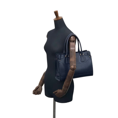 Salvatore Ferragamo Gancini Handbag Totebag Navy Vintage 6faja2