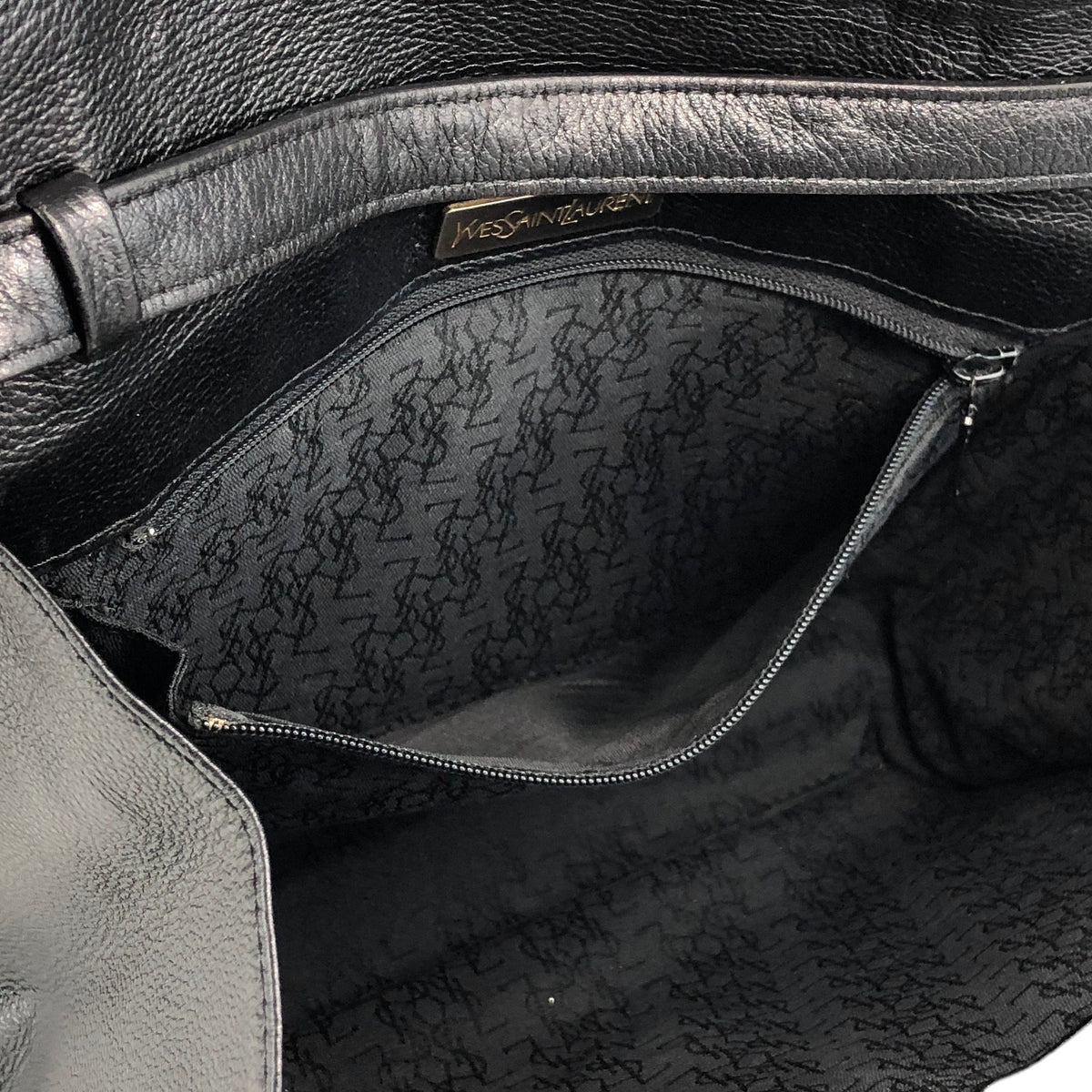 Yves Saint Laurent YSL Logo Shoulder bag Black Vintage p5pe7i