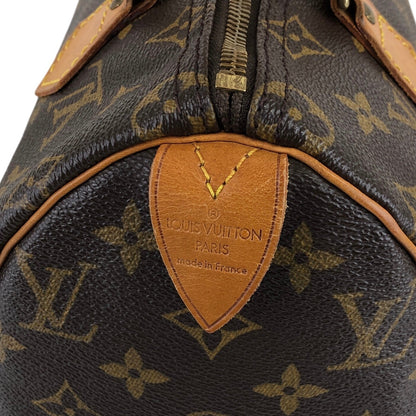 LOUIS VUITTON Monogram Handbag Boston bag Brown M41528 Vintage ausxgj