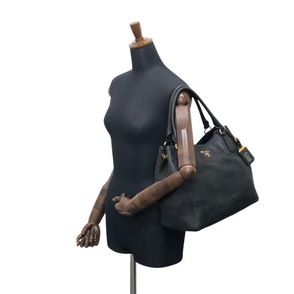 PRADA Logo Totebag Black Vintage fpj5iw