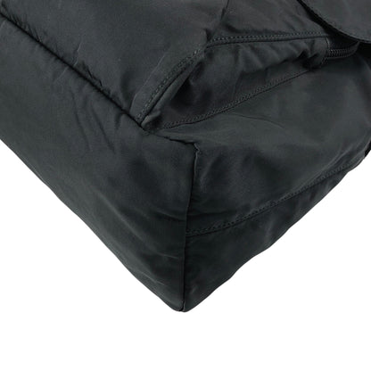 PRADA Tessuto Triangle Logo Front Buckle Shoulder bag Black Vintage dh6ap8