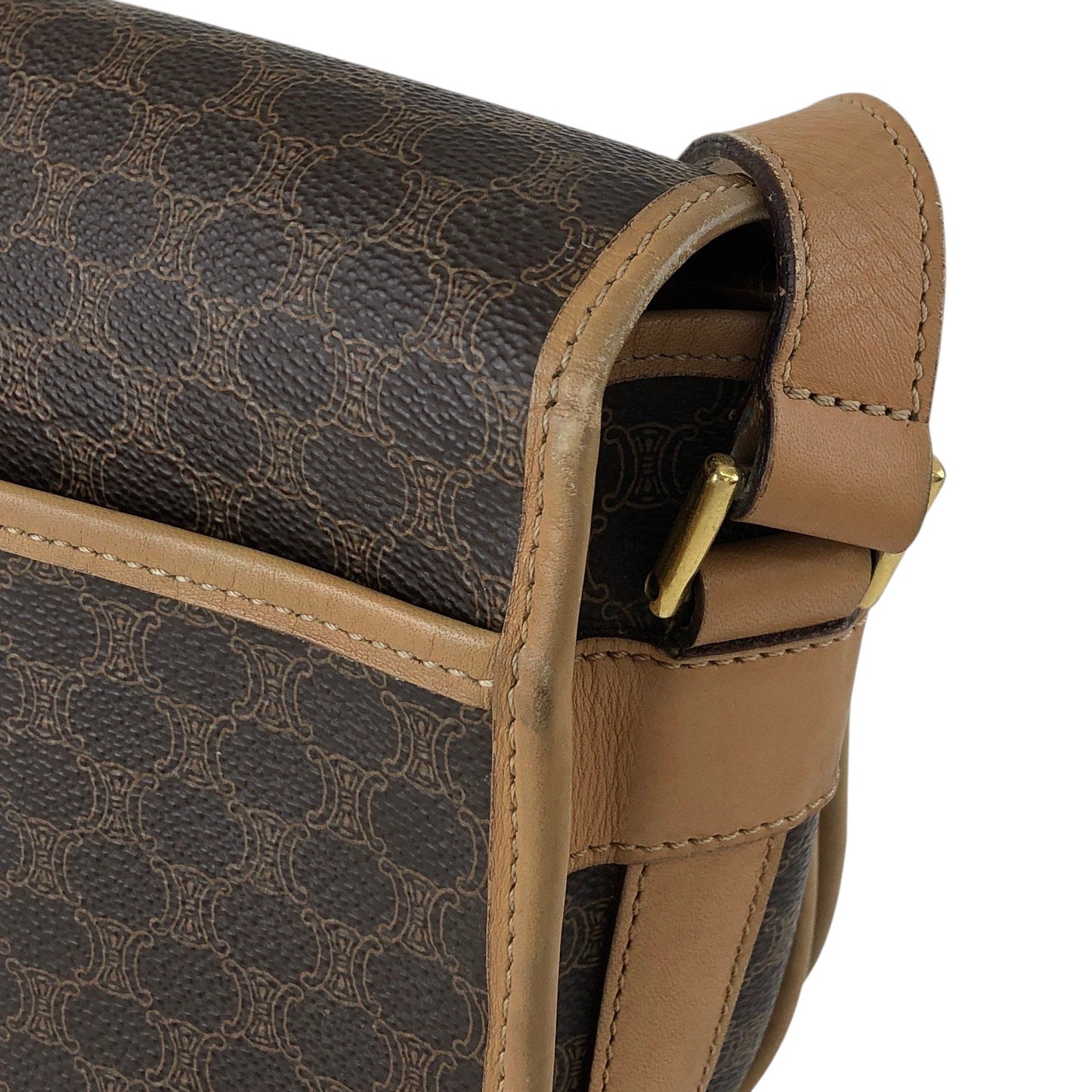 CELINE Macadam Blason Shoulder bag Brown Vintage rtiv5k
