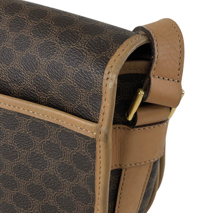 CELINE Macadam Blason Shoulder bag Brown Vintage rtiv5k