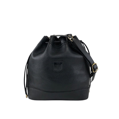 CELINE Blason Drawstring Shoulder bag Black Vintage rzrkng