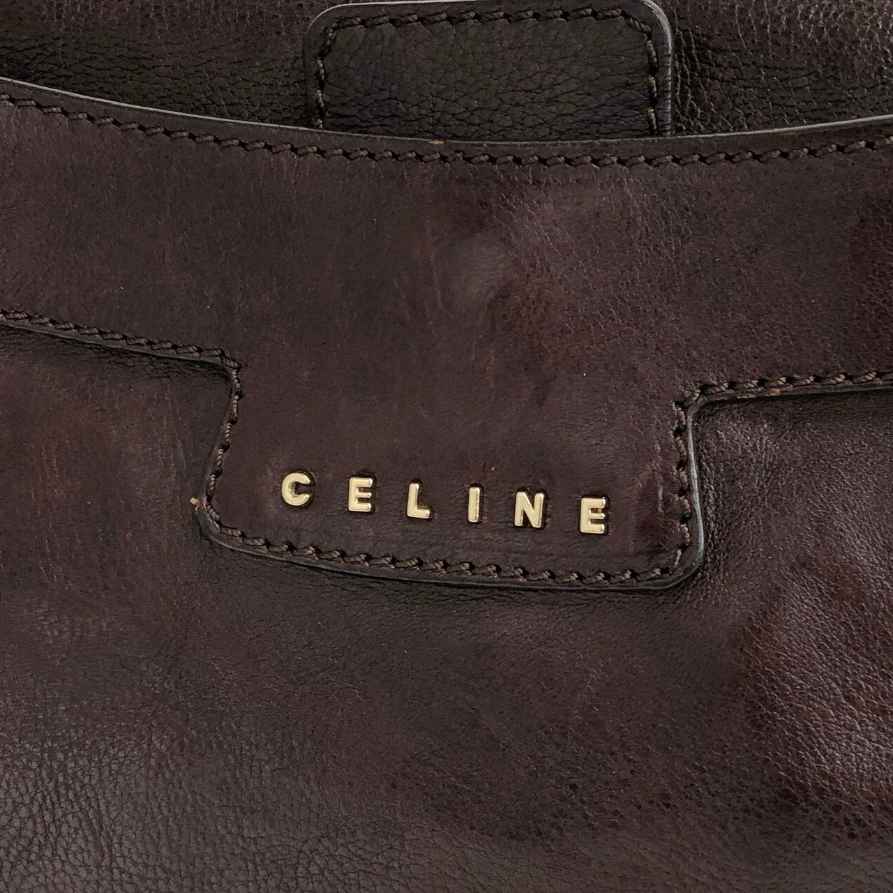 CELINE 馬車圖案肩背包 Hobobag 棕色 復古 icwcbk