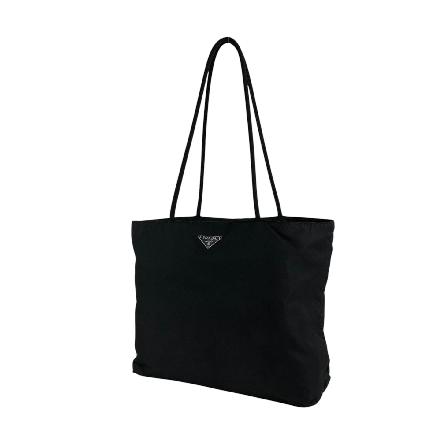 PRADA Tessuto Triangle Logo Handbag Totebag Black Vintage prni67