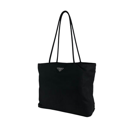 PRADA Tessuto Triangle Logo Handbag Totebag Black Vintage prni67