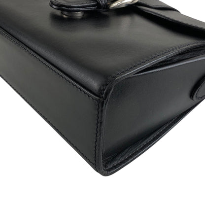 GUCCI Front Buckle Shoulder bag Black Vintage 6rzffs