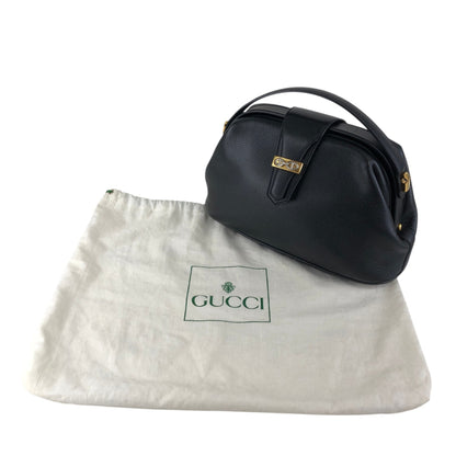 GUCCI Horse Bit Top Handle Handbag Black Vintage ied7b7