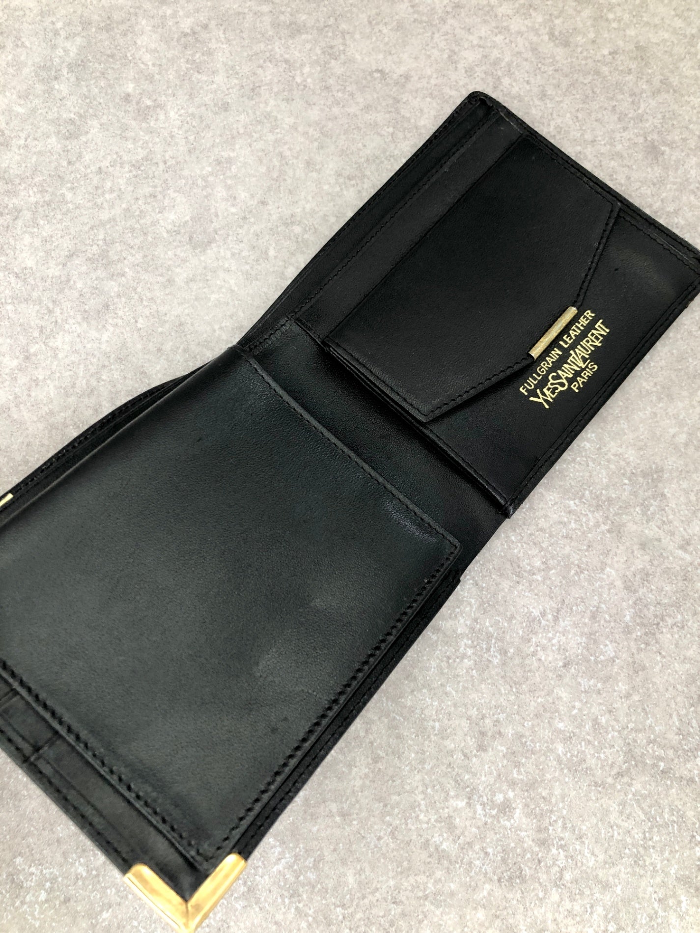 Yves Saint Laurent Folded Wallet Black Vintage w3zyzd