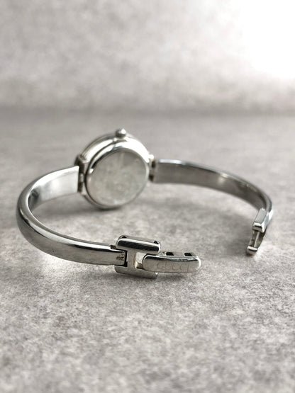 GUCCI Logo Quartz Watch Silver 1400L Vintage u3iytm