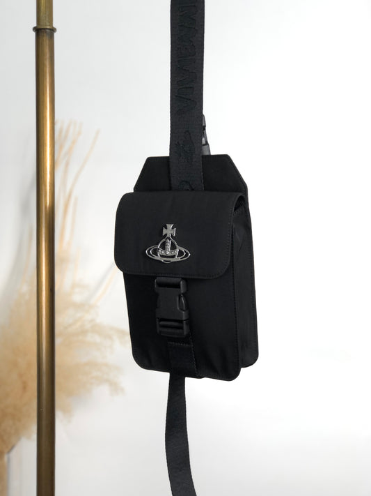 Vivienne Westwood Front Buckle Shoulder bag Black Vintage menukg