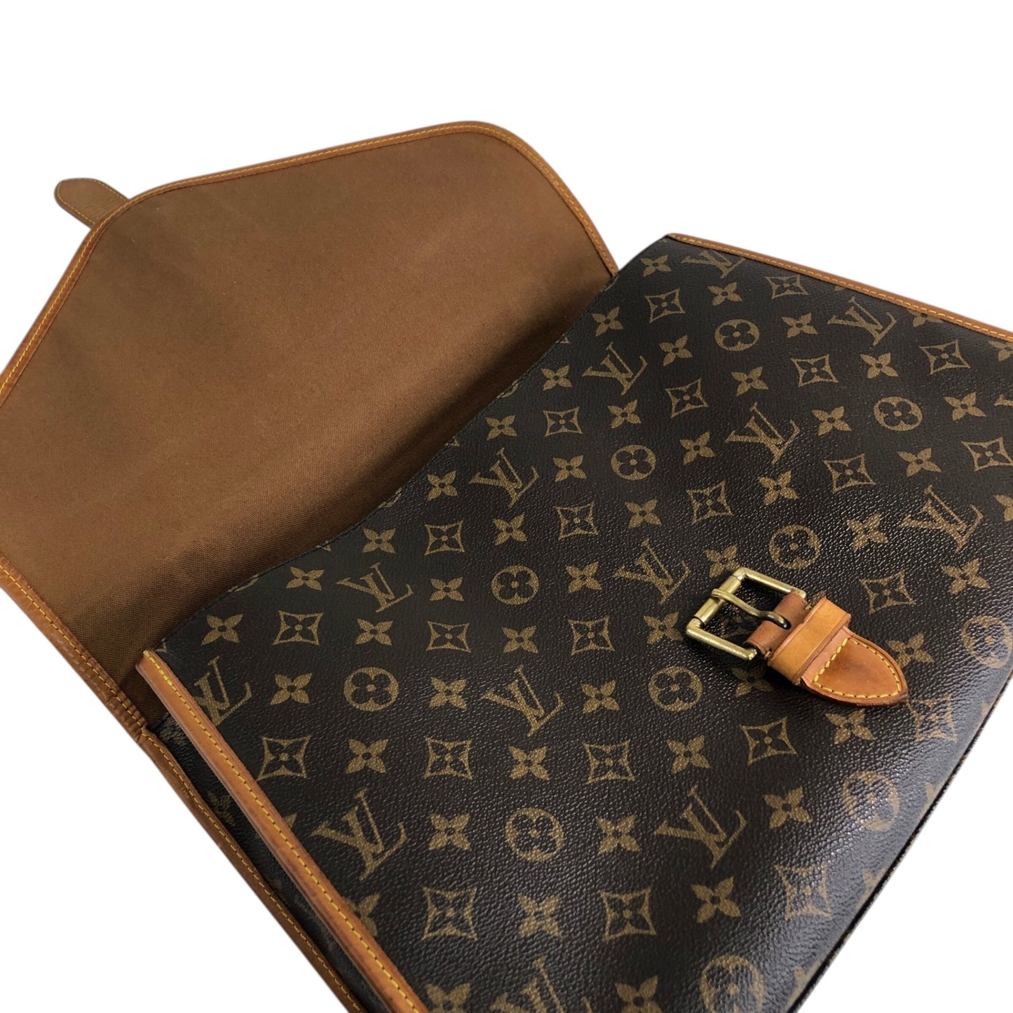 LOUIS VUITTON Monogram Buckle Two-way Handbag Shoulder bag Brown Vintage cmkh5s