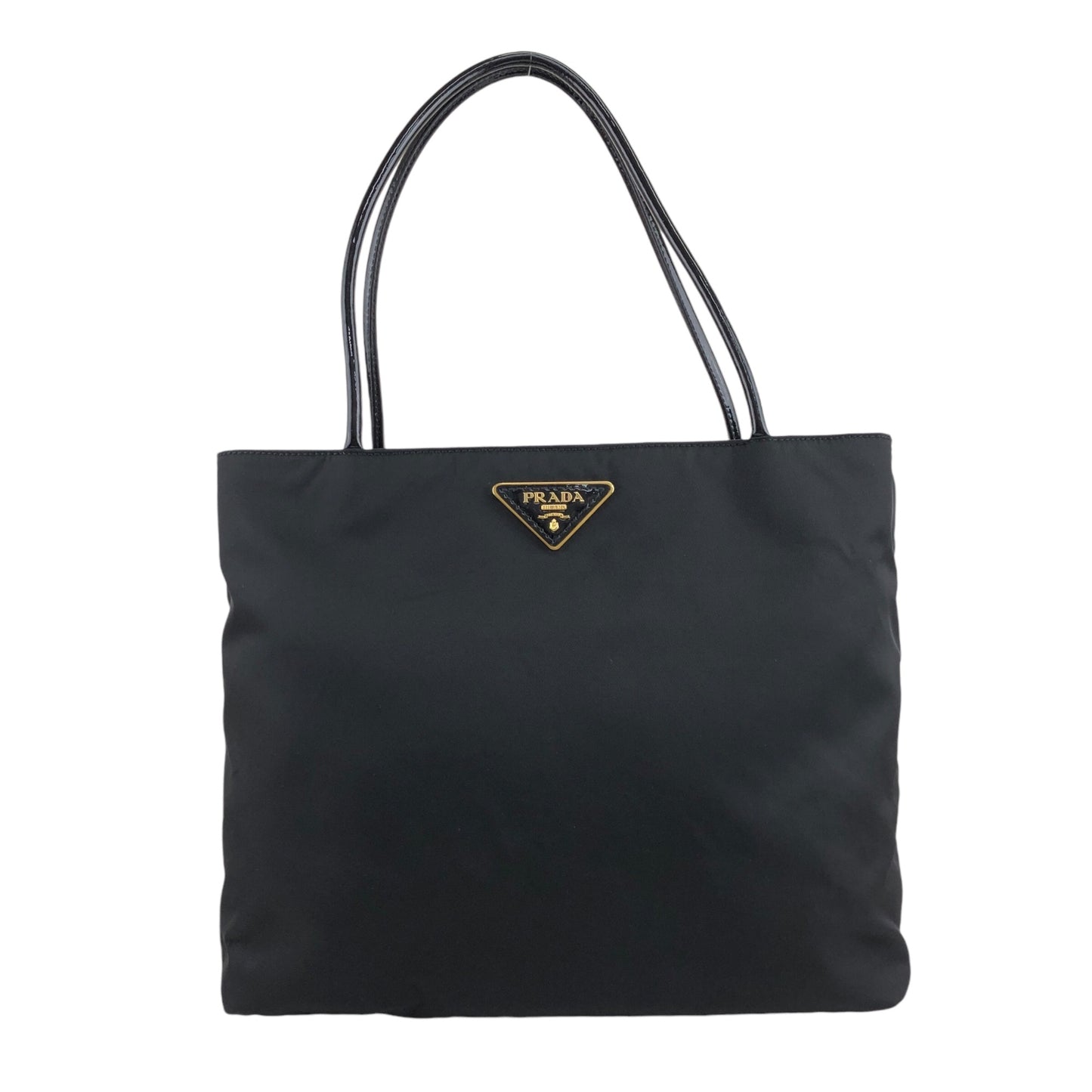 PRADA Triangle Logo Shoulder bag Totebag Black Vintage kv3efh