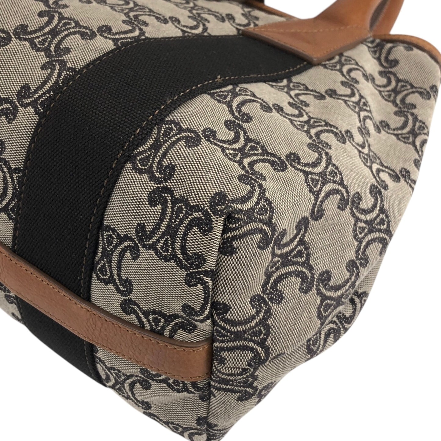 CELINE Blason Handbag Beige Vintage wz3ahs