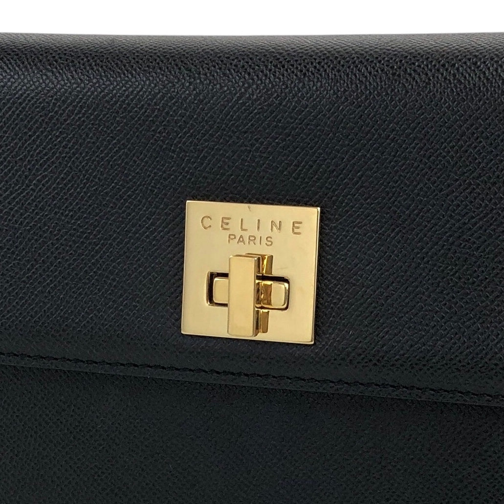 CELINE Turn Lock Shoulder bag Black Vintage ni6cxe
