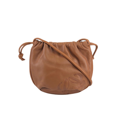 LOEWE Anagram Drawstring Shoulder bag Brown Vintage fzwga5