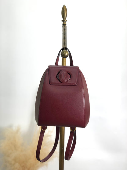 Cartier Logo Turn Lock Backpack Bordeaux Vintage m4jsic