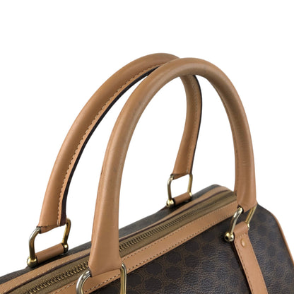 CELINE Macadam Small Boston bag Handbag Brown Vintage 2iu55c