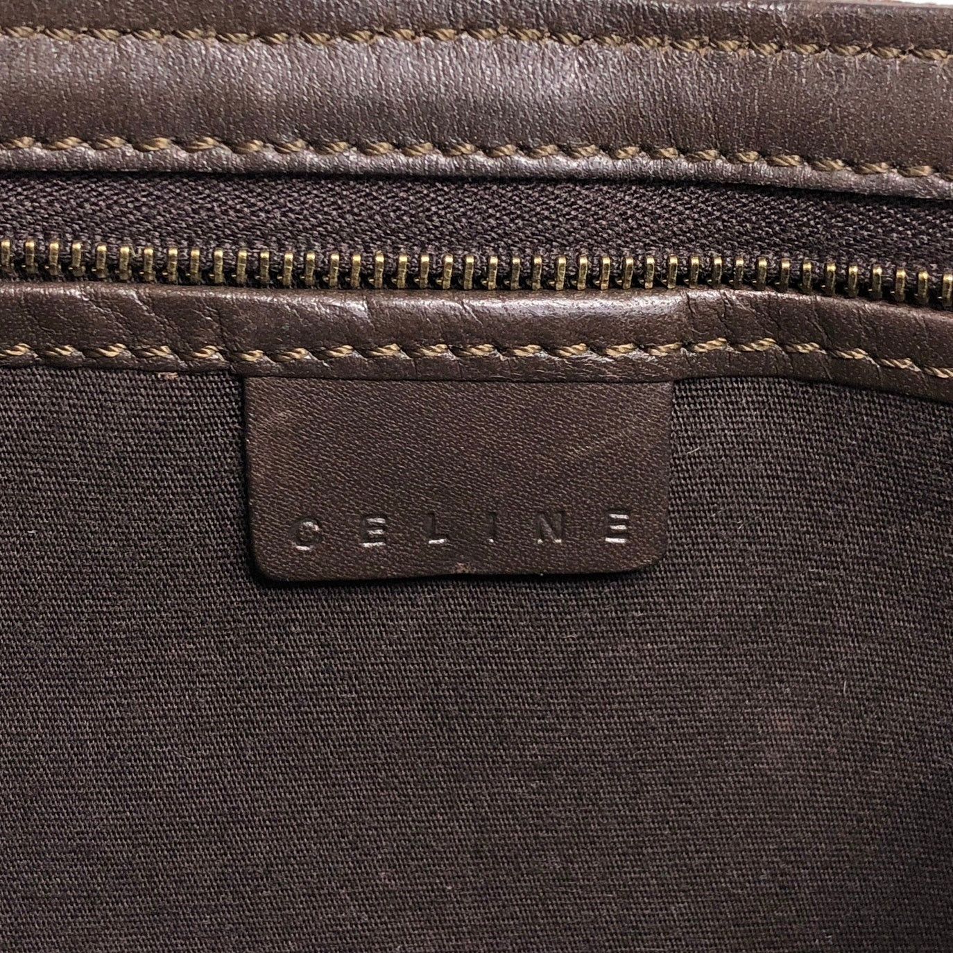 CELINE Horse Bit Shoulder bag Brown Vintage jvhfaj