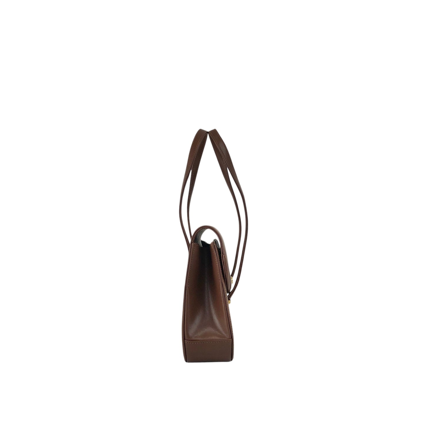 GUCCI GG Flap Handbag Brown Vintage auy3z2