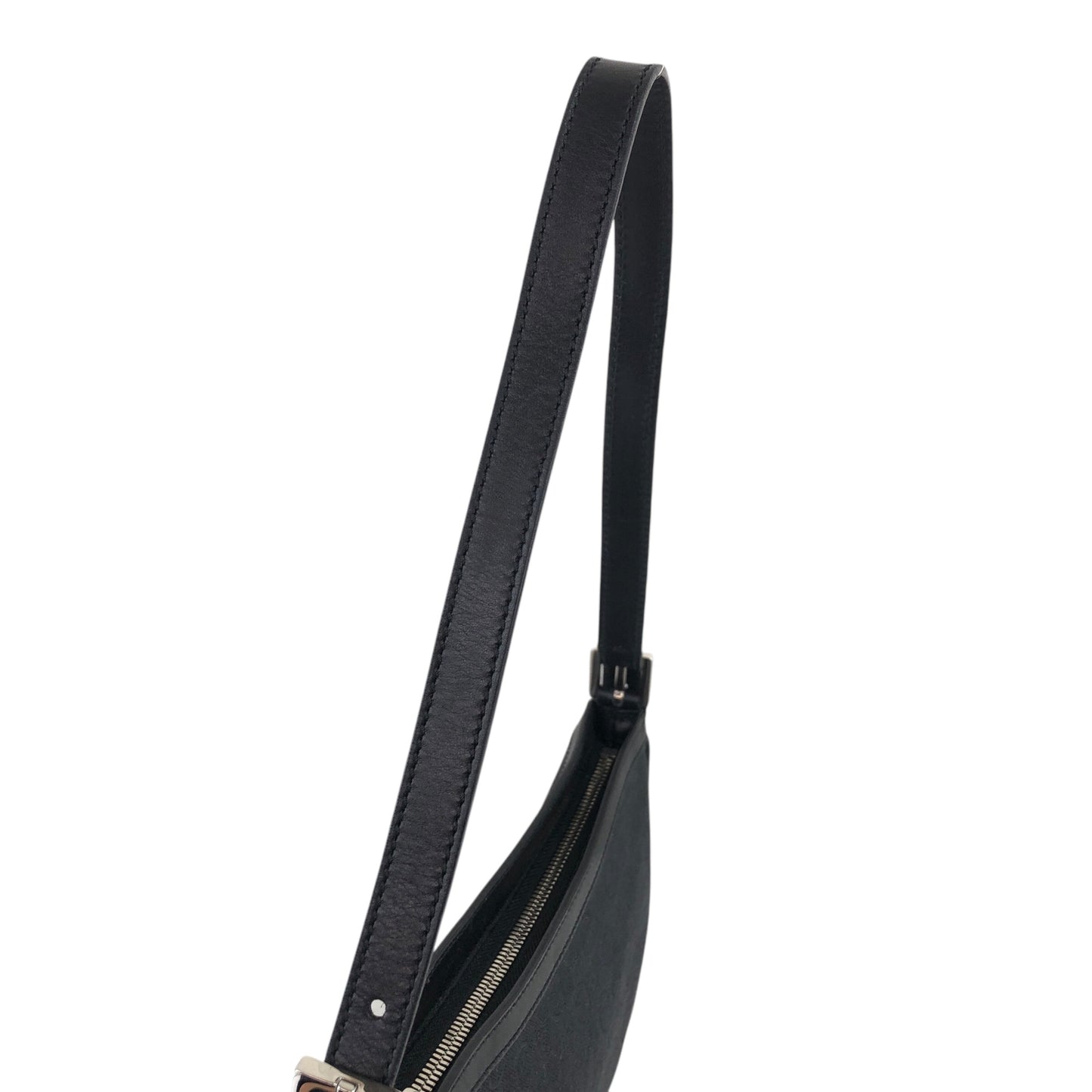 CELINE Macadam Shoulder bag Hobobag Black Vintage ddgif4